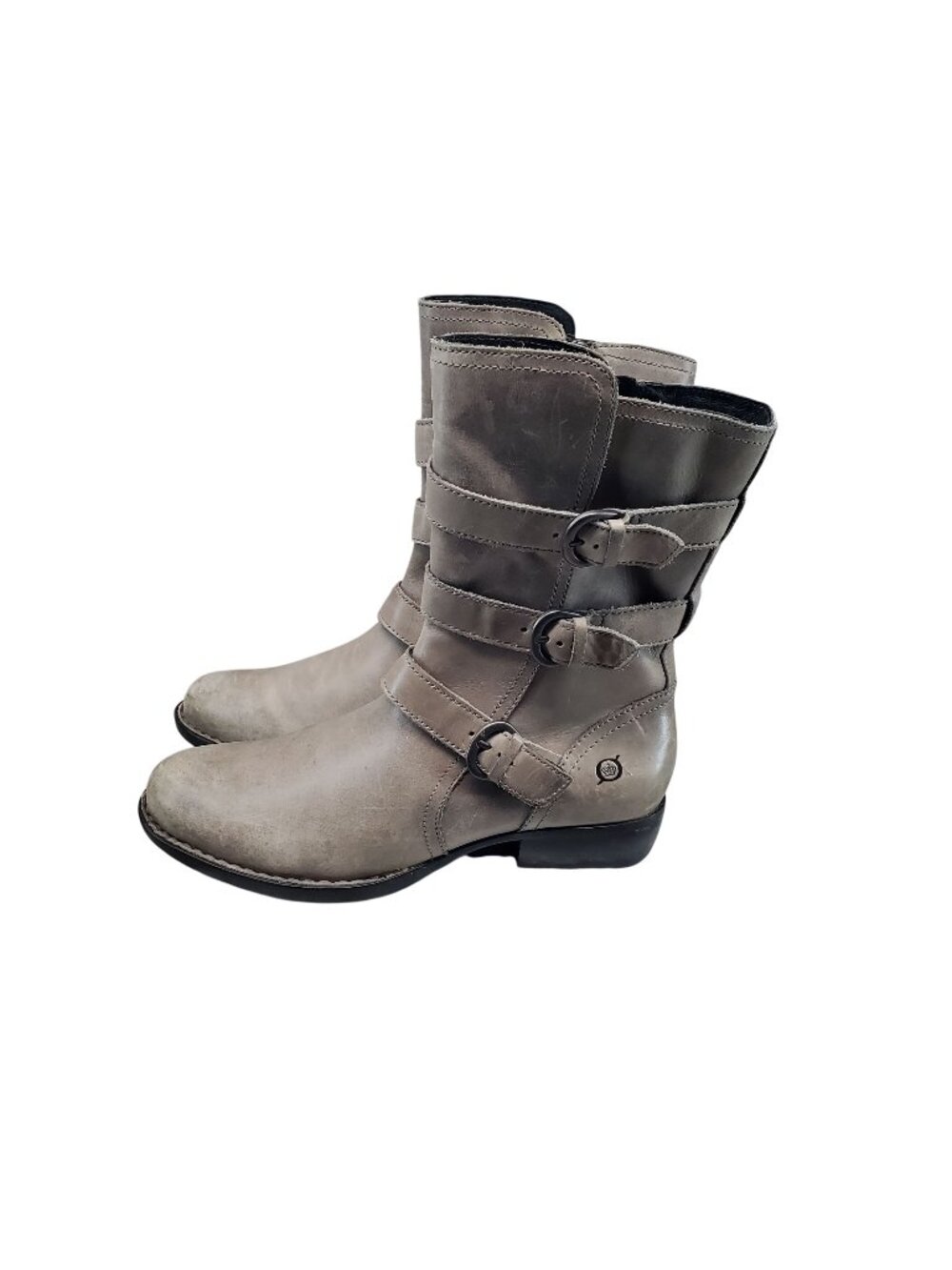 Born Shoes Womens Size 8 Mariette Gray Leather Mid Calf Boots *Read*